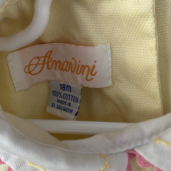 ANAVINI Smocked Embroidered Yellow Dress Size 18M - Picture 6 of 8